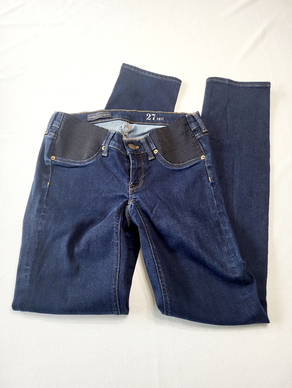J. Crew Maternity Women's Matchstick Dark Wash Low Rise Stretch Jeans, 27 Tall